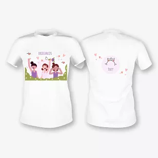 A T-shirt template with a print for bridesmaids