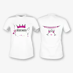 A T-shirt template with a print for bridesmaids