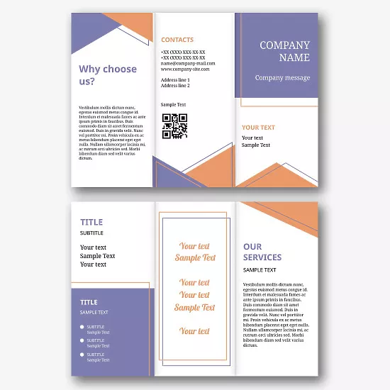 Information booklet template with geometric design