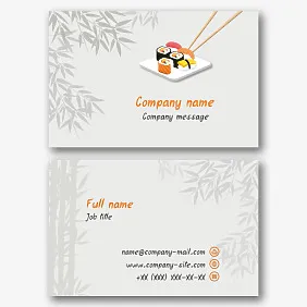 Sushi bar business card template