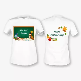 T-shirt template with a print for Teacher's Day
