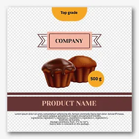 Label template for cupcake packaging