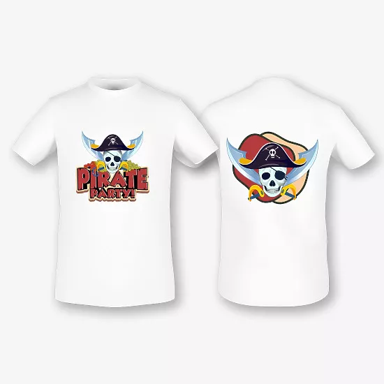 A T-shirt template for a pirate party
