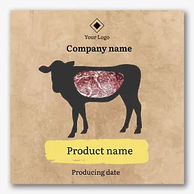 Label template for canned meat