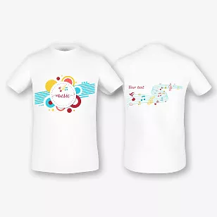 Children's T-shirt template for a musician