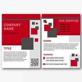 Information leaflet template with squares