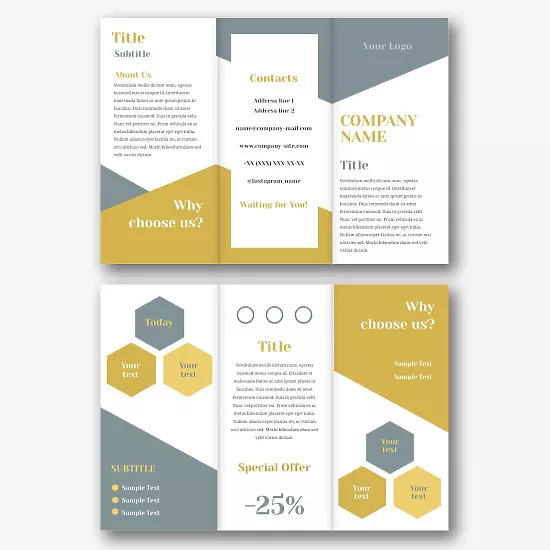 Information booklet template with geometric design