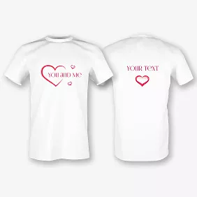 T-shirt template with a print for lovers