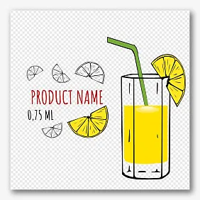 Label template for a lemonade bottle