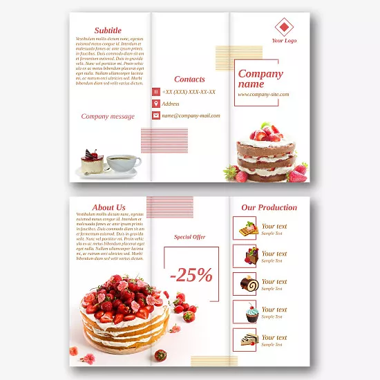 Confectionery booklet template
