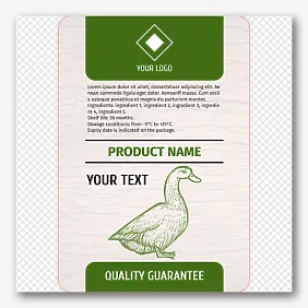 Label template for canned meat